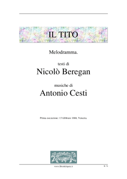 Il Tito - Libretti d`opera italiani