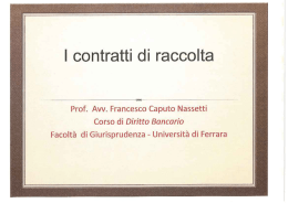 I contratti di raccolta - Università degli Studi di Ferrara