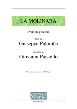 La molinara - Libretti d`opera italiani