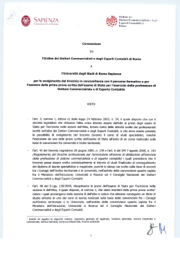 Convenzione tra l`Ordine dei Dottori Commercialisti e