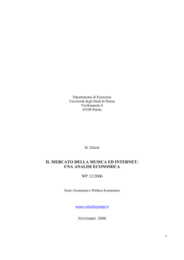 il mercato della musica ed internet: una analisi economica wp 12/2006