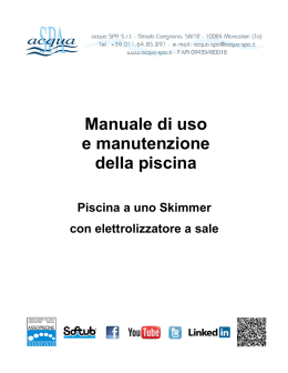 Manuale di uso e manutenzione della piscina