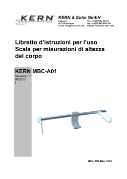 Libretto d`istruzioni per l`uso Scala per misurazioni di altezza del corpo