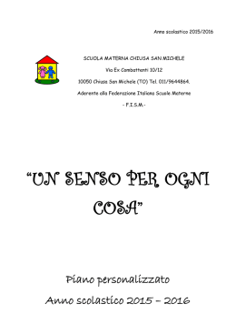 un senso per ogni cosa - Scuola Materna Chiusa di San Michele(TO)