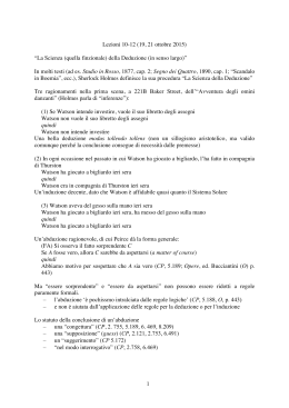 Appunti mod I, lezioni 10-2 - Università degli studi di Bergamo