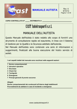 manuale autista - CAST AUTOTRASPORTI s.r.l.