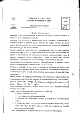 Ordinanza e delega - Aste Giudiziarie Salerno