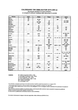 CALENDARIO TIR! OBBLIGA TORI 2015