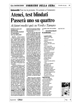Ai futuri medici quiz su Verdi e Tamaro - Corriere della sera
