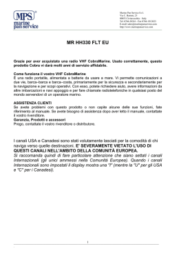 Scarica Manuale Italiano Cobra Marine MR HH330 FLT EU Data