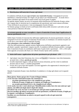 1˚ giorno – ESAME DI LINGUA ITALIANA COME LINGUA