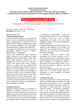 La trascrizione dell`incontro - Comunit&agrave; Regina degli Apostoli