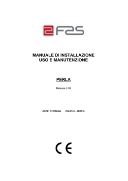 manuale di installazione uso e manutenzione perla