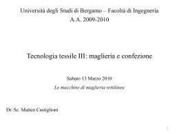 Macchina rettilinea manuale - Università degli Studi di Bergamo