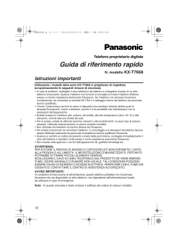 Manuale d`uso del telefono proprietario digitale Panasonic KX