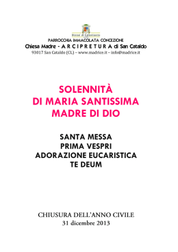 Libretto della celebrazione