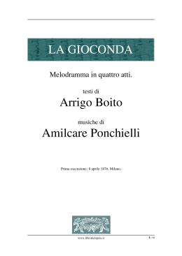 La Gioconda - Libretti d`opera italiani