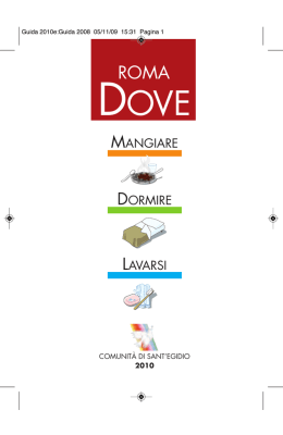 mangiare dormire lavarsi - Comunit&agrave; di Sant`Egidio