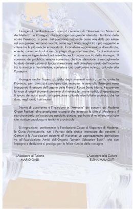 Libretto - Associazione Amici dell`Organo "JS Bach"
