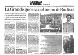 La Grande Guerra nel menu di Battisti