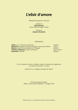 L`elisir d`amore - Teatro alla Scala