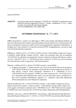 OGGETTO Costruzione della casa di accoglienza&rdquo; S. FELICE DA