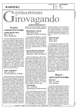 STASERA MARTEDI` 22 SETTEMBRE