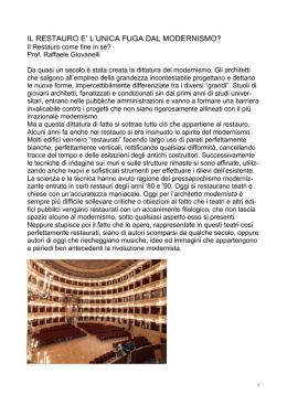 il restauro come fuga dal modernismo?