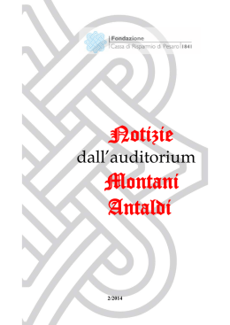 &ldquo;Notizie da palazzo Montani Antaldi&rdquo;, 2 (2014)