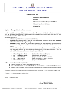 0026 Consegna Libretto scolastico personale