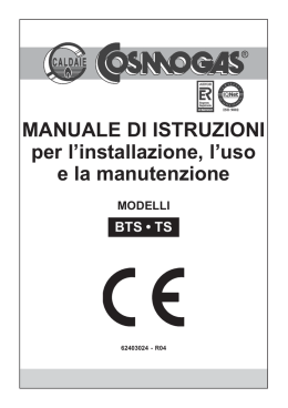 MANUALE DI ISTRUZIONI per l`installazione, l`uso e la manutenzione