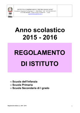 REGOLAMENTO ISTITUTO 2015-2016