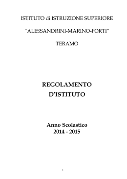 Regolamento d`Istituto - IIS Alessandrini-Marino
