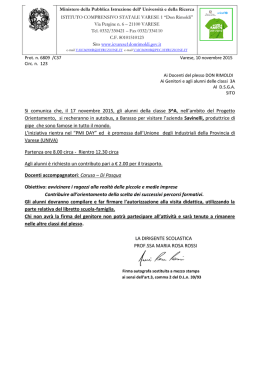 CIRC. 123 uscite orientamento scuole sec. I grado