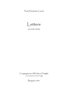 Lettere 2 - Sacra Famiglia
