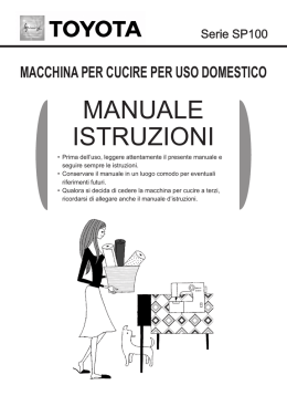MANUALE ISTRUZIONI - Home Sewing website
