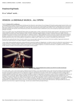 Recensione di SarahRossana sul Blog TheatreOnHighHeels