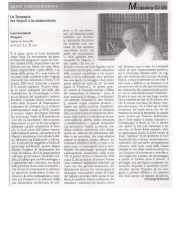 La Tempesta tra Napoli e la dodecafonia