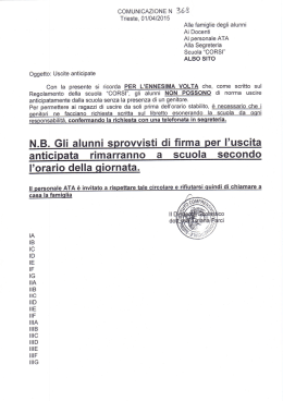 comunicazione n 368 - Istituto Comprensivo di Via Commerciale