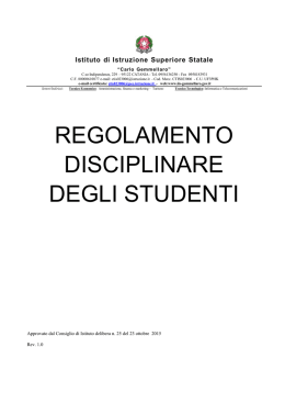 Regolamento disciplinare degli studenti