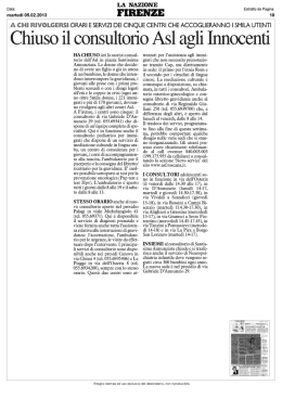 Chiuso il consultorio Asl agli Innocenti