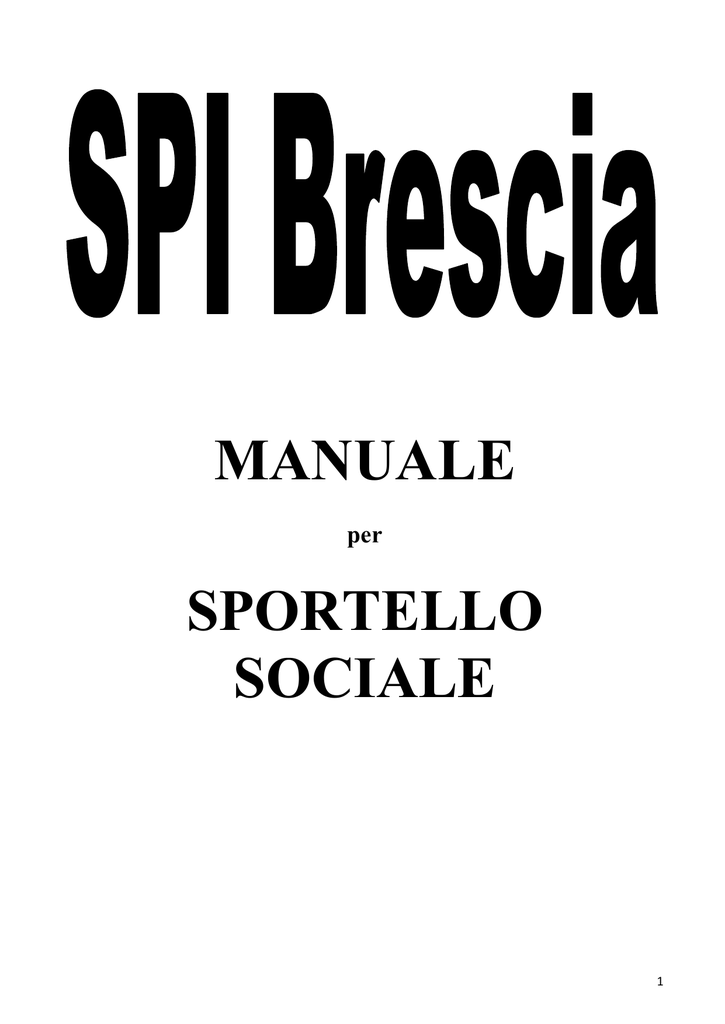 Manuale Sportello Sociale