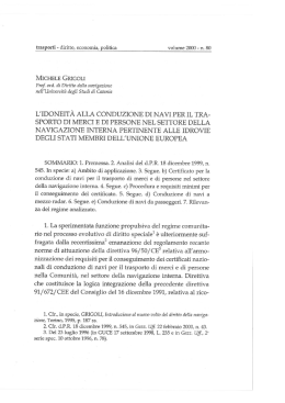 l`idoneita alla conduzione di navi per il tra