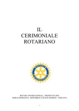 il cerimoniale rotariano