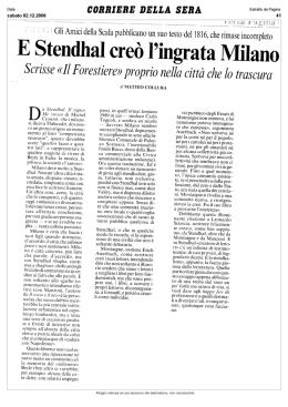 E Stendhal cre   l`ingrata Milano
