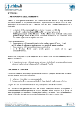 IL TIROCINIO 1 . INDIVIDUAZIONE E SCELTA DELL`ENTE Affinch&egrave;