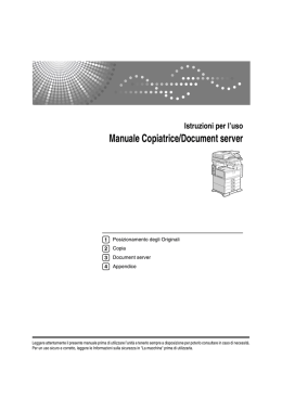 Manuale Copiatrice/Document server