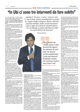 In Ubi ci sono tre interventi da fare subito