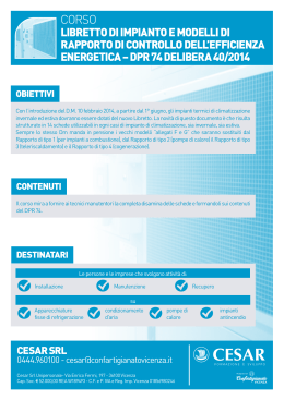 libretto di impianto e modelli di rapporto di controllo dell
