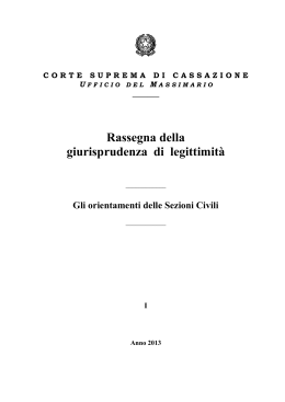 (anno 2013) Gli orientamenti delle Sezioni Civili - Volume I